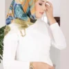 Vintage Rose Pattern Scarf Series Green