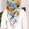 Vintage Rose Pattern Scarf Series Green - Image 3