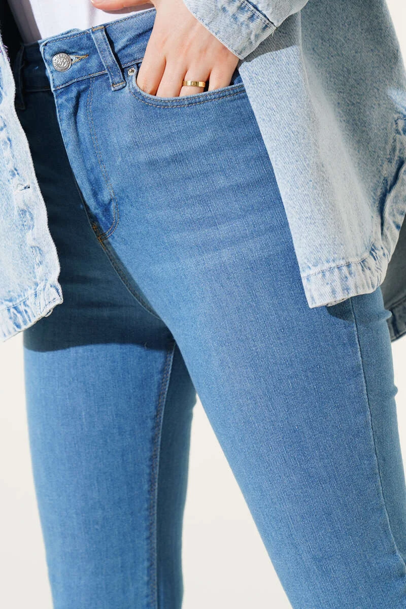 High Waist Flared Pants Blue - الصورة 4
