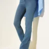 High Waist Flared Pants Blue - الصورة 5