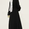Split Hem Belted Linen Tunic Set Black - Image 3