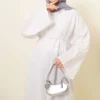 Split Side Long Tunic with Belt White - Imagen 2