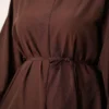 Split Side Long Tunic with Belt Brown – Image 4