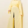 Split Side Long Tunic with Belt Yellow