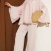 Gathered Neck Oversize Tunic Powder Pink - Image 2