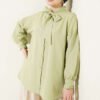Shirt with Neck Tie Detail