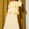 Layered Modal Skirt Set with Neck Tie Yellow