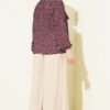 ⁦Tie-Neck Polka Dot Tunic Brown⁩ - الصورة ⁦3⁩