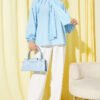 Tie-Neck Polka Dot Tunic Blue - Imagen 2
