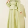 Ruffled Neck Tie Waist Skirted Two-Piece Set