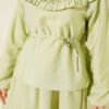 Ruffled Neck Tie Waist Skirted Two-Piece Set - immagine 4