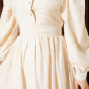 Lace Collar Balloon Sleeve Dress Beige - immagine 4