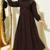 Lace Collar Balloon Sleeve Dress Powder Pink - Imagen 7