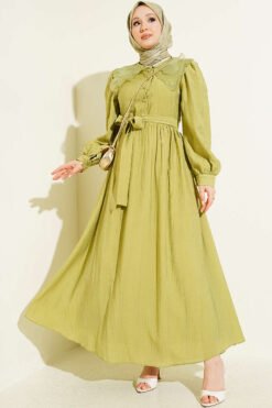 Vista alternativa de Lace Collar Balloon Sleeve Dress