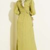 Lace Collar Balloon Sleeve Dress - Imagen 3