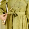 Lace Collar Balloon Sleeve Dress - Imagen 4