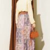 Ruffled Collar Printed Skirt Set Yellow wholesale clothing set view 3 - Hicabistan Turkey factory