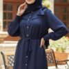 Bow Detail Tunic Navy Blue