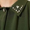 Pearl Collar Long Tunic Two-Piece Set Khaki - Afbeelding 4