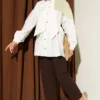 ⁦Collar Tie Waist Poplin Shirt Ecru⁩ - الصورة ⁦2⁩