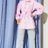 Collar Tie Waist Poplin Shirt Pink - Image 2