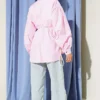Collar Tie Waist Poplin Shirt Pink - Image 3