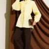 Collar Tie Waist Poplin Shirt Yellow - immagine 2
