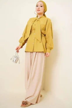 Alternative view of Collar Tie Waist Poplin Shirt