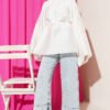 Pleated Collar Relaxed Tunic Ecru - Image 2
