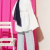 Pleated Collar Relaxed Tunic Ecru wholesale tunic view 3 - Hicabistan Turkey factory