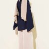 Pleated Collar Relaxed Tunic Navy Blue - Image 3