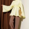 Pleated Collar Relaxed Tunic Yellow - Image 2
