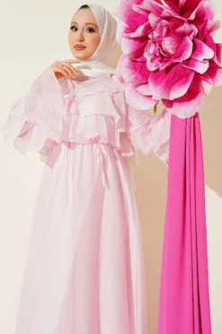 Alternative view of Collared Flared Dress Pink