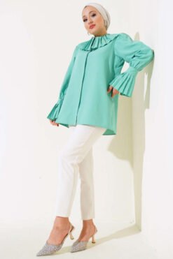 Vista alternativa de Pleated Collar and Cuff Shirt