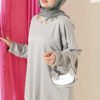 Floral Embroidered Collar Tunic Grey
