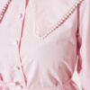 Shirt with Pearl Collar and Tie Belt Pink - Imagen 4