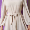 Balloon Sleeve Evening Dress with Stone-Embellished Collar Stone – Bild 4