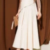 Side Tied Detail Skirt Beige