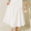 Side Tied Detail Skirt Ecru