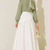 Side Tied Detail Skirt Ecru - Afbeelding 4