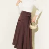 Side Tied Detail Skirt Brown - Afbeelding 2