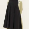 Side Tied Detail Skirt Black – Bild 3