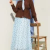 Side Gold Buckle Tunic Two-Piece Set Blue – Bild 5