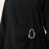 Side Gold Buckle Tunic Two-Piece Set Black – Bild 4