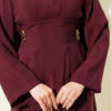 Pleated Two-Piece Set with Side Gold Buckle Burgundy - Imagen 4