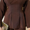 Pleated Two-Piece Set with Side Gold Buckle Brown - immagine 4