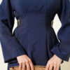 Pleated Two-Piece Set with Side Gold Buckle Navy Blue - immagine 4