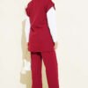 Side Tie Vest Set Burgundy - immagine 3