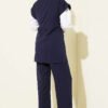 ⁦Side Tie Vest Set Navy Blue⁩ - الصورة ⁦3⁩