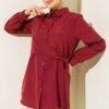 Side Tied Tunic Burgundy
